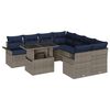 vidaXL Ensemble de canap&eacute; de jardin 9 pcs Gris Poly Rattan