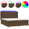 vidaXL Sommier &agrave; lattes de lit matelas et LED Marron fonc&eacute; 160x200 cm