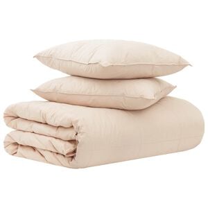 vidaXL Ensemble de Duvet 2 pc 200 x 200 cm Toutes saisons Beige