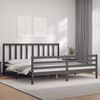 vidaXL Cadre de lit sans matelas gris 200x200 cm bois massif de pin