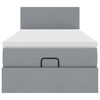 vidaXL Lit ottoman avec matelas et LED gris clair 90x200 cm tissu