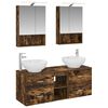 vidaXL Ensemble de mobilier de salle de bain 5 pcs Ch&ecirc;ne fum&eacute;