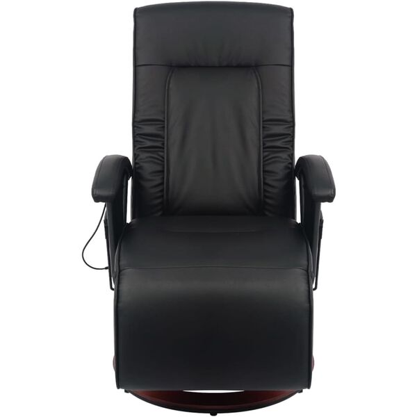 vidaXL Fauteuil de massage shiatsu Noir Similicuir