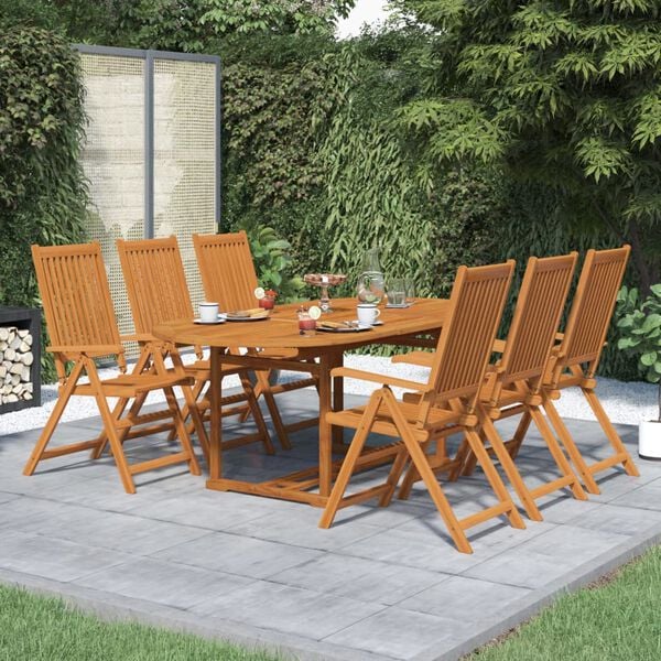 vidaXL Ensemble &agrave; manger de jardin 7 pcs Bois d'acacia massif