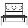 vidaXL Cadre de lit métal sans matelas avec tête de lit noir 90x190 cm
