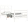 vidaXL Cadre de lit sans matelas blanc bois massif