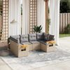 vidaXL Salon de jardin avec coussins 6 pcs beige r&eacute;sine tress&eacute;e