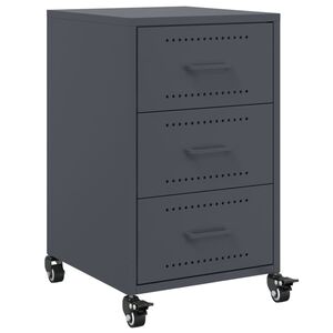 vidaXL Table de chevet anthracite 36x39x59 cm acier