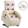 vidaXL Fauteuil inclinable de massage &eacute;lectrique cr&egrave;me similicuir