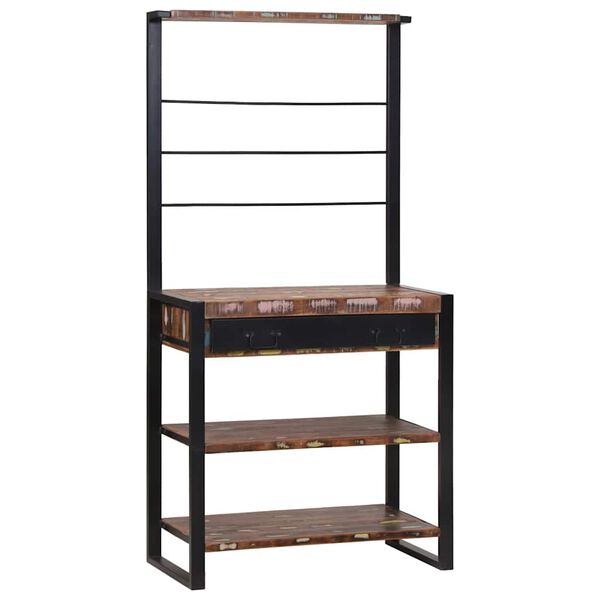 vidaXL &Eacute;tag&egrave;re de cuisine Multicolore et noir 80 x 40 x 160 cm