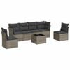 vidaXL Salon de jardin avec coussins 7 pcs gris r&eacute;sine tress&eacute;e