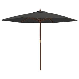 vidaXL Parasol de jardin avec m&acirc;t en bois anthracite 299x240 cm
