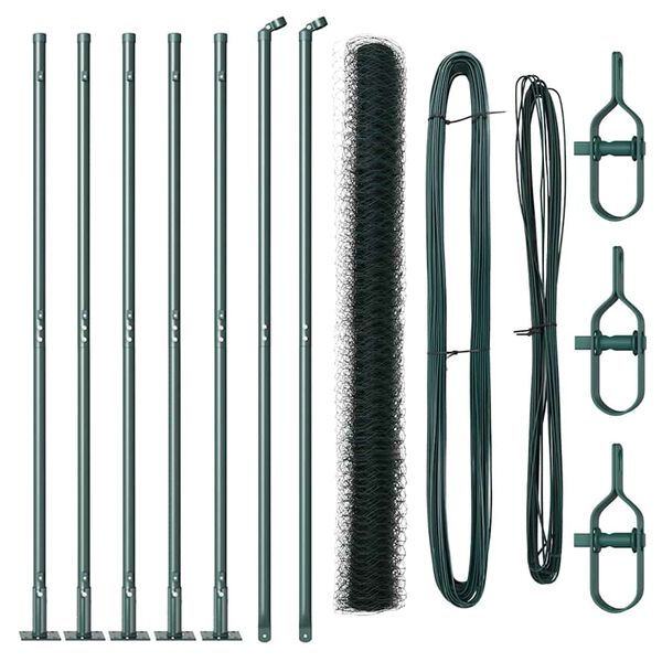 vidaXL Poteau de cl&ocirc;ture. Vert 10 x 1,5 m (treillis de 36 mm)