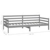 vidaXL Lit de jour sans matelas gris bois de pin massif 90x200 cm