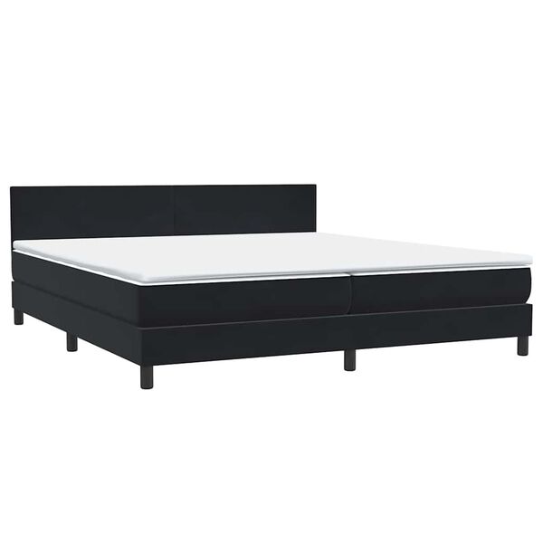 vidaXL Sommier &agrave; lattes de lit avec matelas noir 200x210 cm Velours
