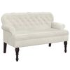 vidaXL Banc avec dossier cr&egrave;me 119,5x64,5x75 cm velours