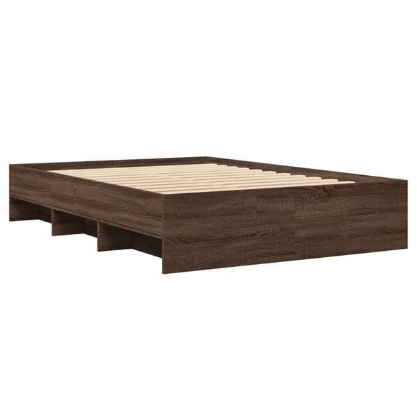 vidaXL Cadre de lit sans matelas ch&ecirc;ne marron 140x190 cm