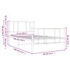 vidaXL Cadre de lit m&eacute;tal sans matelas avec pied de lit blanc 75x190cm