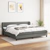 vidaXL Sommier &agrave; lattes de lit avec matelas Gris fonc&eacute; 200x200cm Tissu