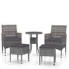 vidaXL Salon de jardin 5 pcs R&eacute;sine tress&eacute;e Gris