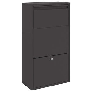 vidaXL Bo&icirc;te de d&eacute;p&ocirc;t de colis avec porte Noir 44 x 22 x 82 cm Acier