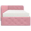 vidaXL Cadre de lit d'angle avec matelas Rose 90 x 200 cm Velours