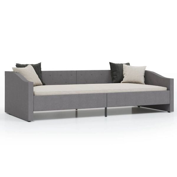 vidaXL Lit avec &eacute;clairage USB Gris clair Tissu 90x200 cm