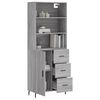 vidaXL Buffet haut Sonoma gris 69,5x34x180 cm Bois d'ing&eacute;nierie