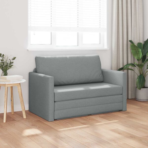 vidaXL Canap&eacute;-lit pliant Gris clair 124 x 71 x 78 cm tissu