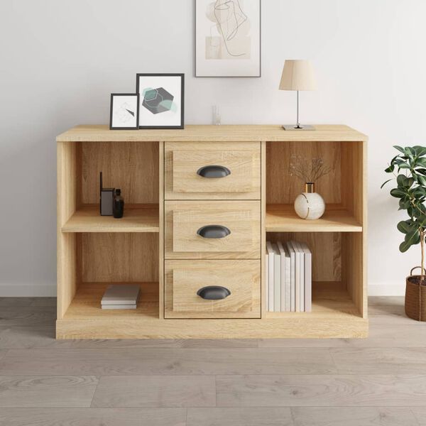 vidaXL Buffet ch&ecirc;ne sonoma 104,5x35,5x67,5 cm bois d'ing&eacute;nierie