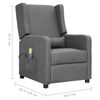 vidaXL Fauteuil de massage inclinable Gris clair Tissu