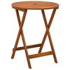 vidaXL Table de jardin pliable &Oslash;60x75 cm Bois d'eucalyptus solide