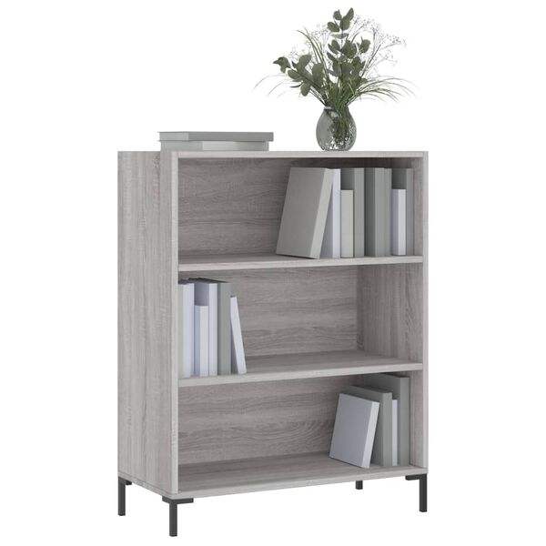 vidaXL Biblioth&egrave;que sonoma gris 69,5x32,5x90 cm bois d'ing&eacute;nierie