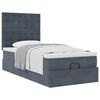 vidaXL Cadre de lit ottoman et matelas gris fonc&eacute; 90x200 cm velours