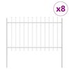 vidaXL Cl&ocirc;ture de jardin 8 pcs Blanc 13,6 x 1 m Acier rev&ecirc;tu de poudre