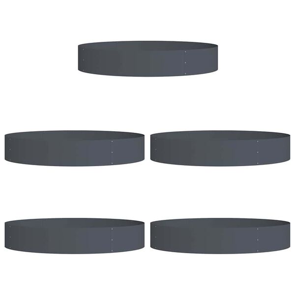 vidaXL Pots de jardin 5 pcs Anthracite 120 x 120 x 20 cm Acier