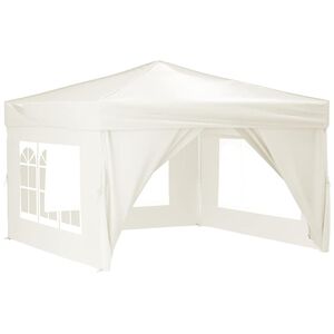 vidaXL Tente de r&eacute;ception pliable avec parois Cr&egrave;me 3x3 m