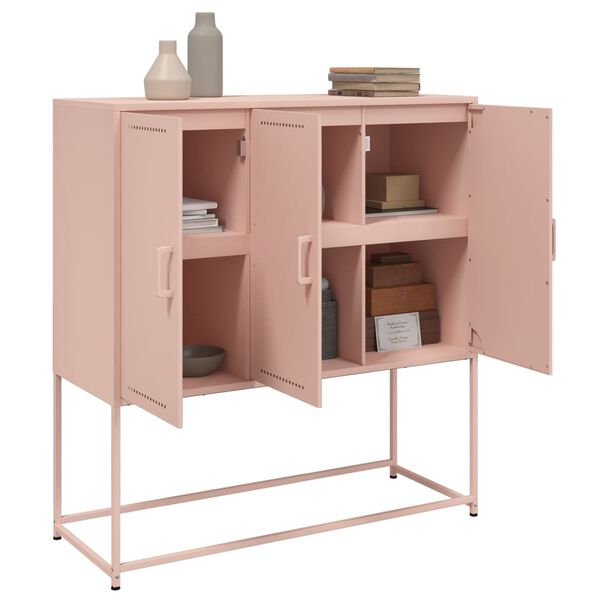 vidaXL Buffet haut rose 100,5x39x107 cm acier