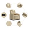 vidaXL Fauteuil inclinable &eacute;lectrique Cr&egrave;me Tissu