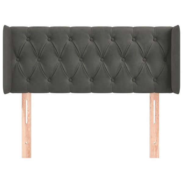 vidaXL Tête de lit avec oreilles Gris foncé 103x16x78/88 cm Velours