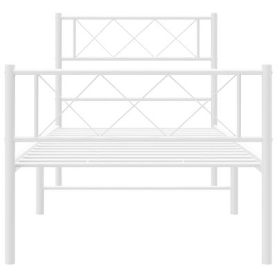 vidaXL Cadre de lit métal sans matelas avec pied de lit blanc 80x200cm