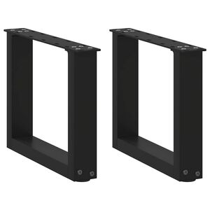 vidaXL Pieds de table basse en U 2 pi&egrave;ces Noir 30 x (30-31) cm Acier