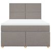 vidaXL Sommier &agrave; lattes de lit avec matelas Taupe 140x190 cm Tissu