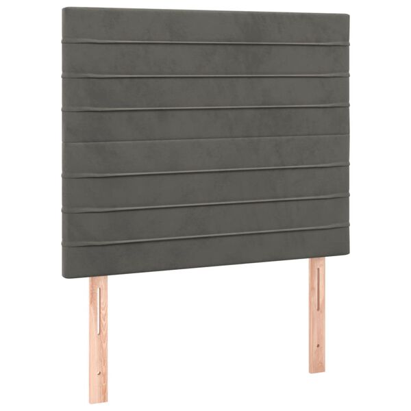 vidaXL T&ecirc;te de lit &agrave; LED Gris fonc&eacute; 100x5x118/128 cm Velours