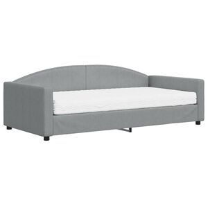 vidaXL Lit de jour avec matelas gris clair 100x200 cm tissu
