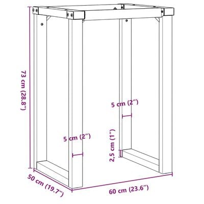 vidaXL Pieds de table à manger cadre en O 60x50x73 cm fonte