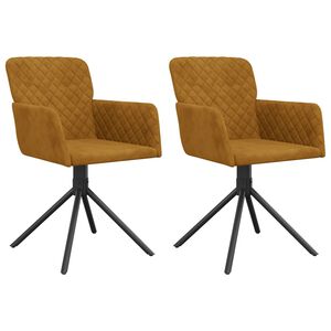 vidaXL Chaises pivotantes &agrave; manger lot de 2 Marron Velours