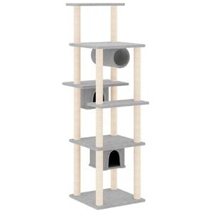 vidaXL Arbre &agrave; chat avec griffoirs en sisal Gris clair 169 cm