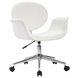 vidaXL Chaise pivotante à manger Blanc Similicuir