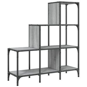 vidaXL Biblioth&egrave;que sonoma gris 92x30x102 cm bois ing&eacute;nierie et m&eacute;tal